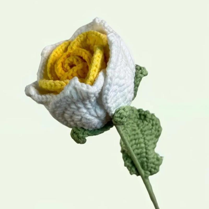 Handmade crocheted roses (vase not included), gift for friends, home decoration, centerpiece, room decor, flowers for any occasions Decorative artificial flowers Fruit Plants Ornaments Ornaments