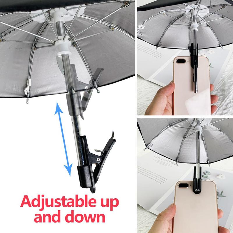 Portable Mini Phone Umbrella, Adjustable Outdoor Sunshade Phone Umbrella, Phone Accessories for Outdoor Camping Beach Travel