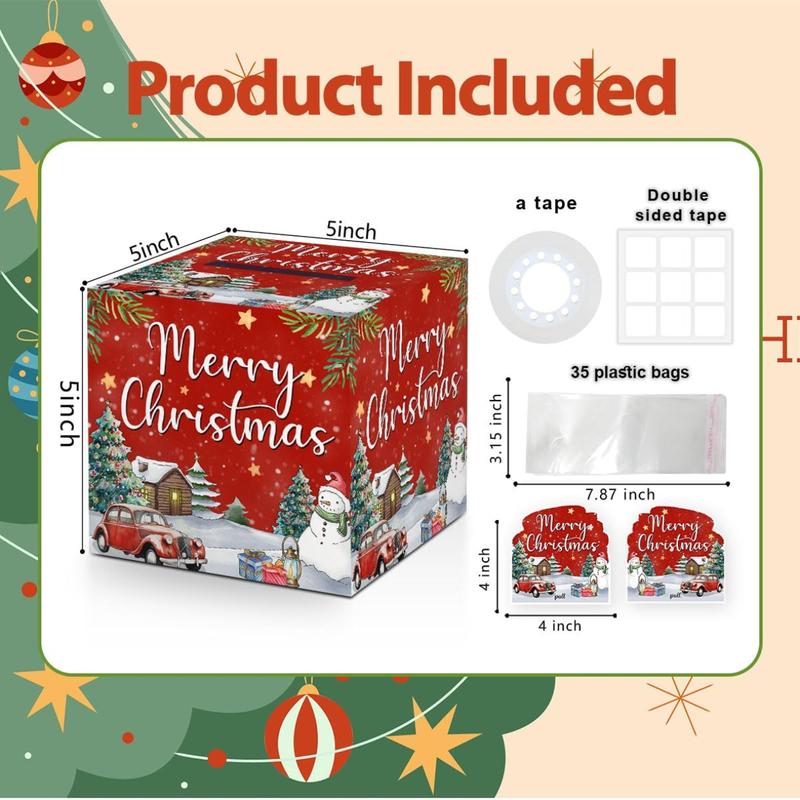 Christmas Surprise Money Box - Cash Pull Gift Box for Men & Women | Festive Red Decorations | Perfect Christmas Party Decor & Holiday Cash Gift Box!  | Make Their Holiday Unforgettable!