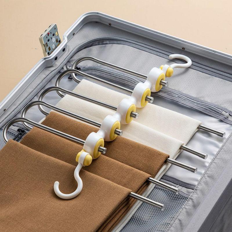 5 Layer Large Capacity Pants Hanger, 1 Count Rotatable Non-slip Trousers Hanger, Multifunctional Clothes Hanger for Home Wardrobe Dormitory