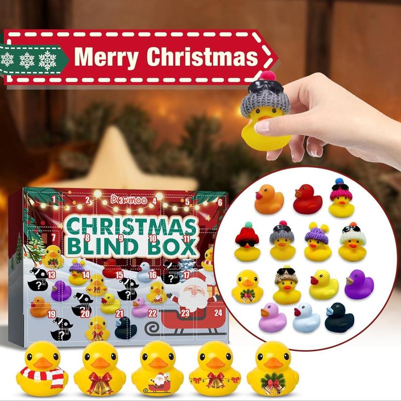 Christmas Blind Box, 1 Box Random Mini Duck Design Blind Box, Party Gift Set for Friends, Party Favors for Christmas, Party  Christmas Tree  Supplies, Christmas Advent Calendar