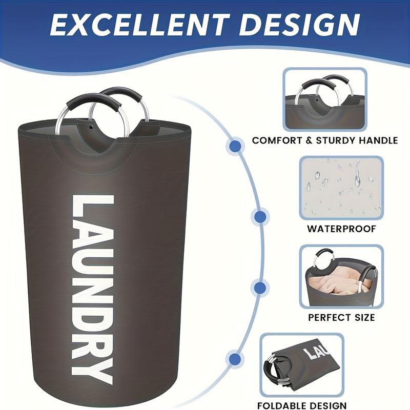 [FB&CM]90L Foldable Laundry Bag with Comfort Handle Folding Laundry Basket Dirty Clothes Storage Bucket Aluminum Cabinet