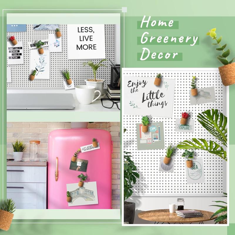 Plant Fridge Magnets-Mini Succulent Artificial Plants Refrigerator Magnets Potted Magnet Stickers Cute for Magnet Boards Fridge Home Office Decor