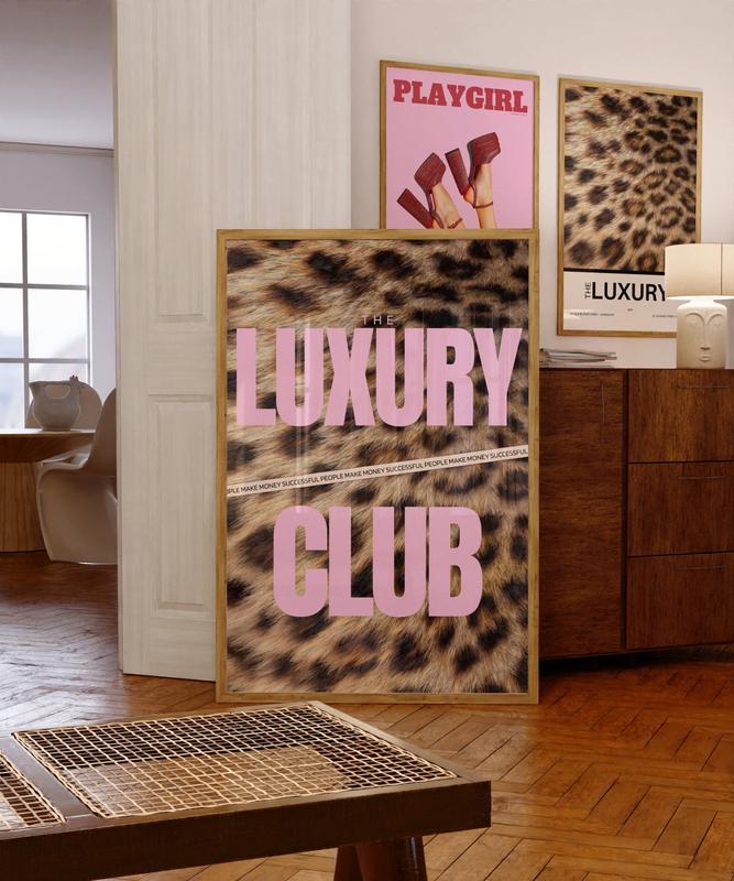 Girly Prints Pink Fashion Wall Art Trendy Leopard Print Magazine Cover Decor Aesthetic Brown Decor Tiger Poster Leopard Poster Pink Y2k Dorm