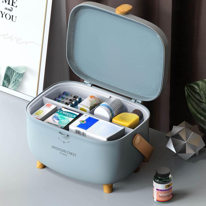 Large Capacity Medicine Storage Box, 1 Count Portable Multi-layer Medicine Storage Box with Handle, Desktop Home Essentials Storage Organizer for Home Office Dormitory School