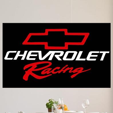 Chevy Racing Car Flag Black 3x5Feet  Tapestry   Wall Tapestry Decor Garage - 4 Brass Grommets