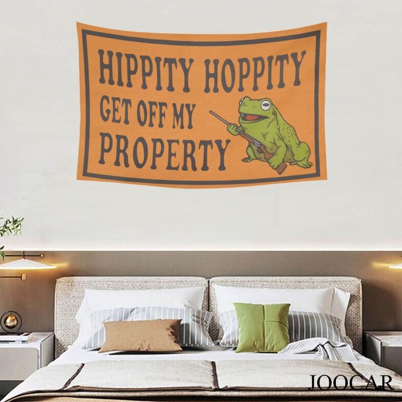 Get Off My Property Tapestry Printed Funny Tapestry Dorm Room Home Decor 60X40inch