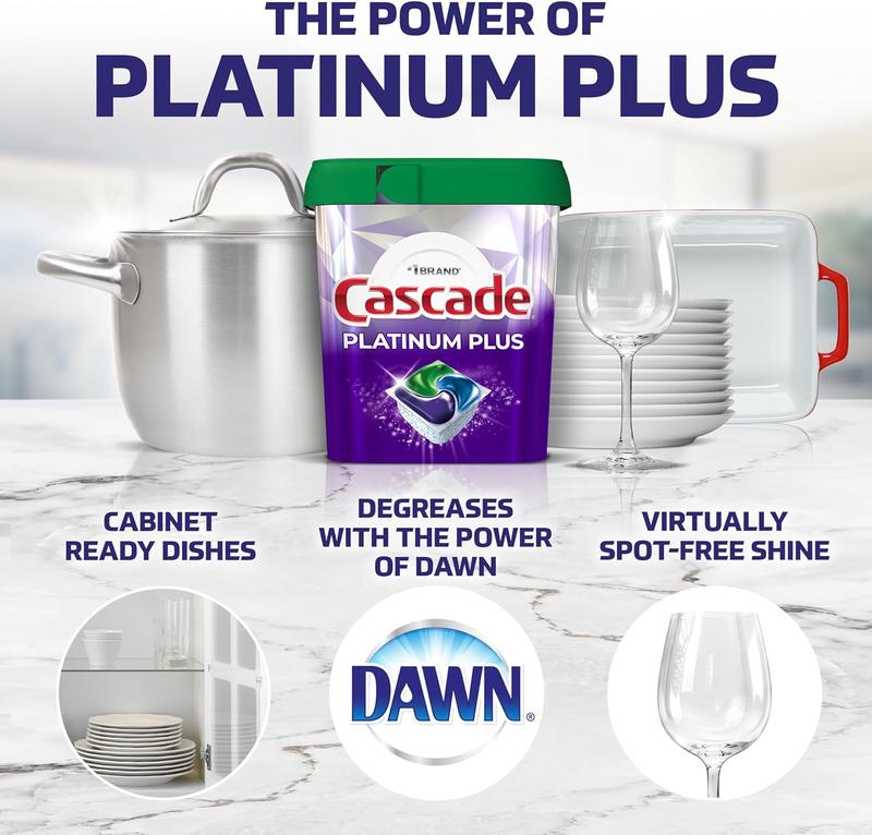 Cascade Platinum Plus ActionPacs Dishwasher Detergent Pods, Dishwasher Soap, Mountain, 52 Count