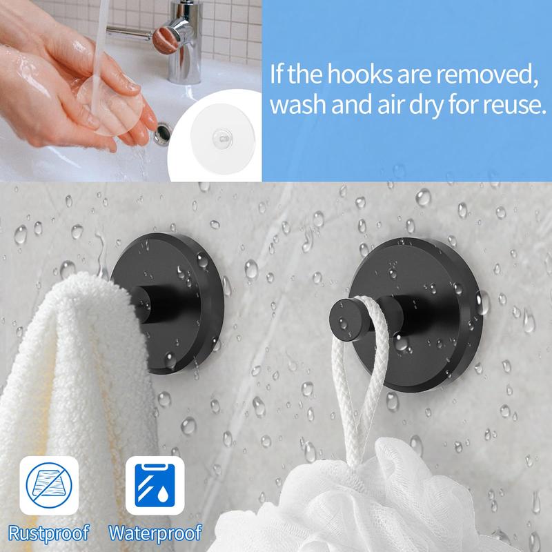 Shower Suction Cup Hook, Bathroom Shower Suction Cup Hook, Bathroom Hook for Hanging Towel, Bathrobe, Bathroom Accessories