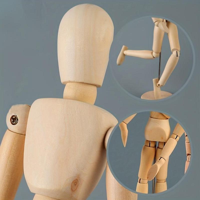 Wooden Man Model, 1 Count Wooden Man Art Sketch Mannequin, Creative Micro Desktop Decoration, Desktop Ornament for Home Office