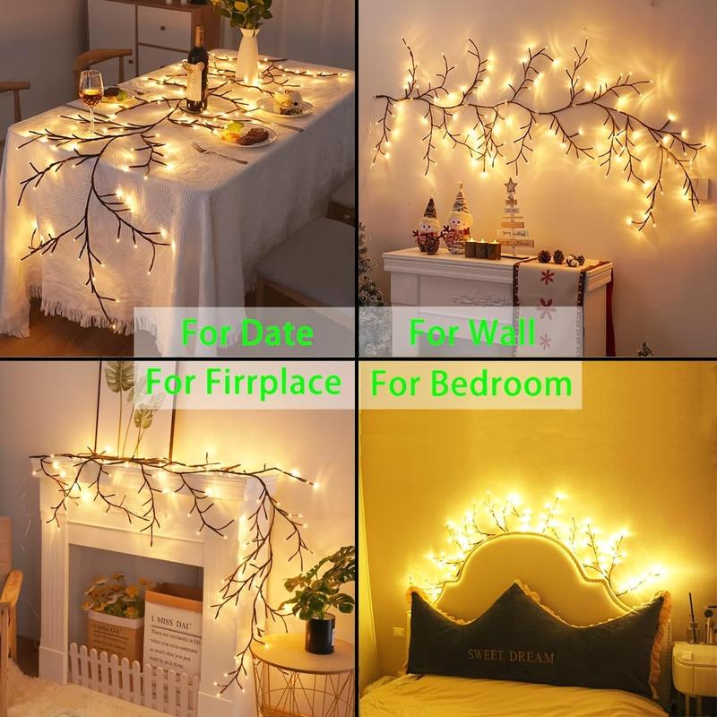 Christmas 144led Tree Branch Design LED Light, 1 Count USB Powered LED Light Room Decor, DIY Cherry Blossom Decorative Light for Home Bedroom Party Wedding Festival, Room Decor