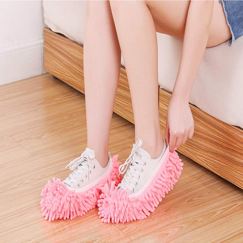 Mop Slippers Shoes 5 Pairs - Microfiber Cleaning House Mop Slippers Floor Cleaning Tools Shoe Cover Soft Washable Reusable Microfiber Foot Socks Floor Cleaning Tools Shoe Cover Hand Window