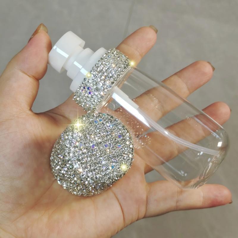 Rhinestone Decorated Spray Bottle, Portable Refillable Perfume Bottle, Empty Spray Bottle for Skin Care, Cosmetic, Travel Bottle for Women