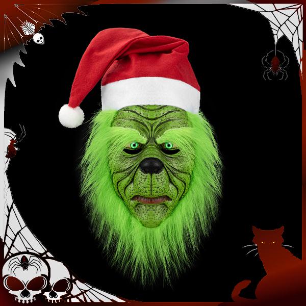 40795 Grinch Natural Latex Mask, Personalized Product, Party Props, Prank Props, Halloween Essentials, Highquality