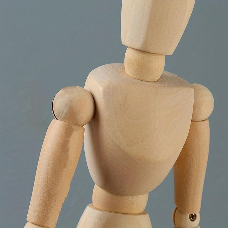 Wooden Man Model, 1 Count Wooden Man Art Sketch Mannequin, Creative Micro Desktop Decoration, Desktop Ornament for Home Office