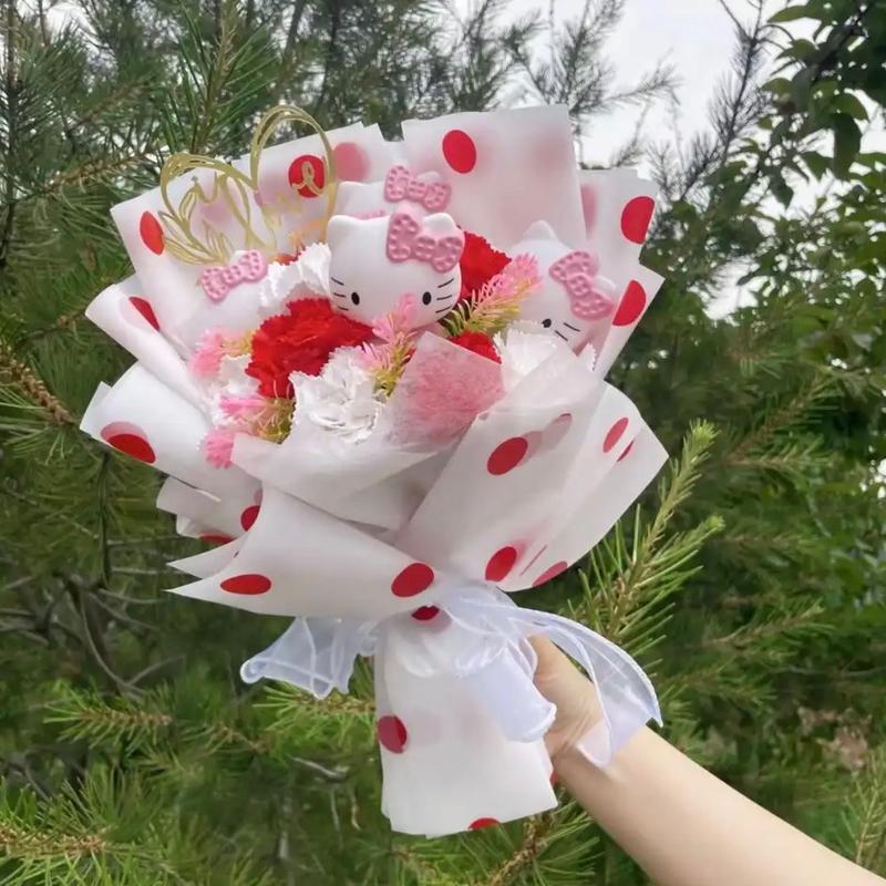 Crochet Handmade Gift Bouquet w Free gift bag & Light