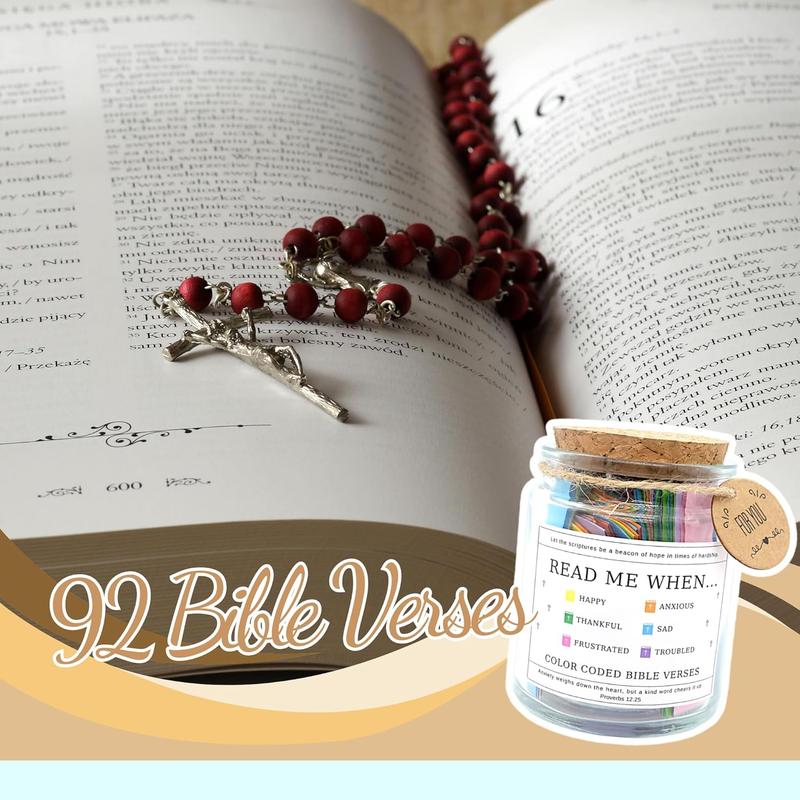 Bible Verse Jar, Read Me When Bible Verses Jar for Emotions and Feelings,Scripture Prayer Cards Hope Jar,Religious Graduation Gift,Church Christmas Christian Gifts for Women Men Mom Dad Friend