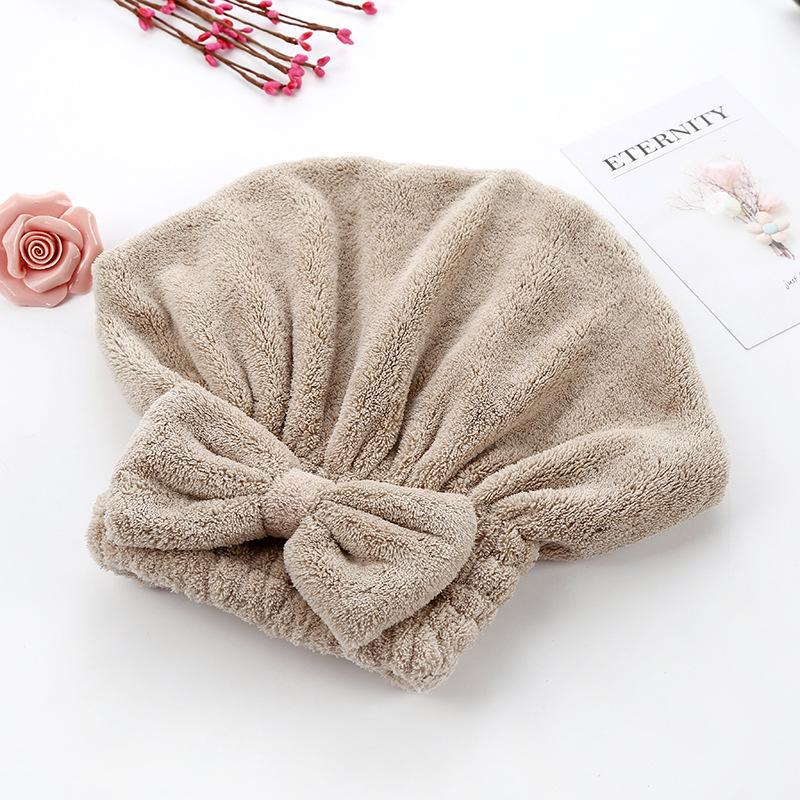 Bow Decor Hair Drying Towel, 1 Count Reusable Coral Fleece Hair Towel Wrap, Bath Hair Towel Wrap for Women