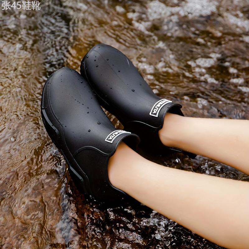 Women's Sipe Rain Boots, Casual Slip On Short Boots, Waterproof & Comfortable Couple Ankle Boots