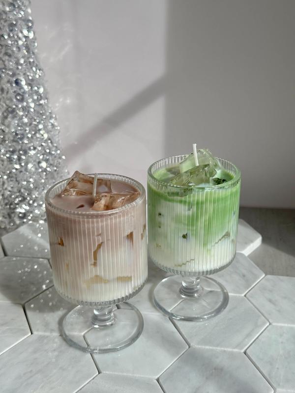 Iced Cafe Latte Candles, Iced Matcha Latte Candles, Scented Soy Candles, Food Candles, Dessert Candles, Gift for Coffee Lovers