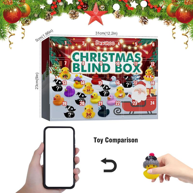 Christmas Blind Box, 1 Box Random Mini Duck Design Blind Box, Party Gift Set for Friends, Party Favors for Christmas, Party  Christmas Tree  Supplies, Christmas Advent Calendar