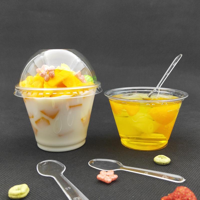 Clear Disposable Cup with Lid & Spoon, 30 Sets Party Cupcake Cup, Ice Cream Cups, Dessert Cups, Kitchen Accessories Multifunctional Pudding Cup for Dessert Baking Snack