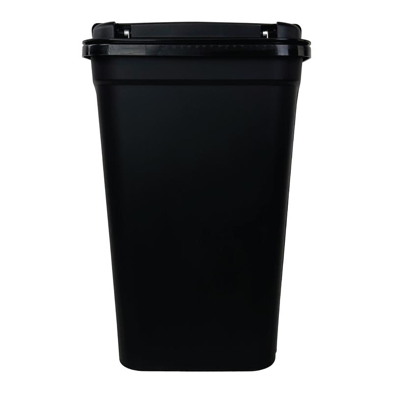 Mainstays 7.6 Gallon Kitchen Trashcan, Plastic Touch Top Lid Trashcan, Black, Size: 14.17