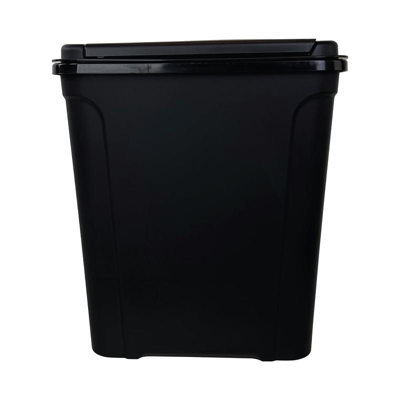 Mainstays 7.6 Gallon Kitchen Trashcan, Plastic Touch Top Lid Trashcan, Black, Size: 14.17