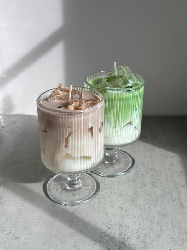 Iced Cafe Latte Candles, Iced Matcha Latte Candles, Scented Soy Candles, Food Candles, Dessert Candles, Gift for Coffee Lovers