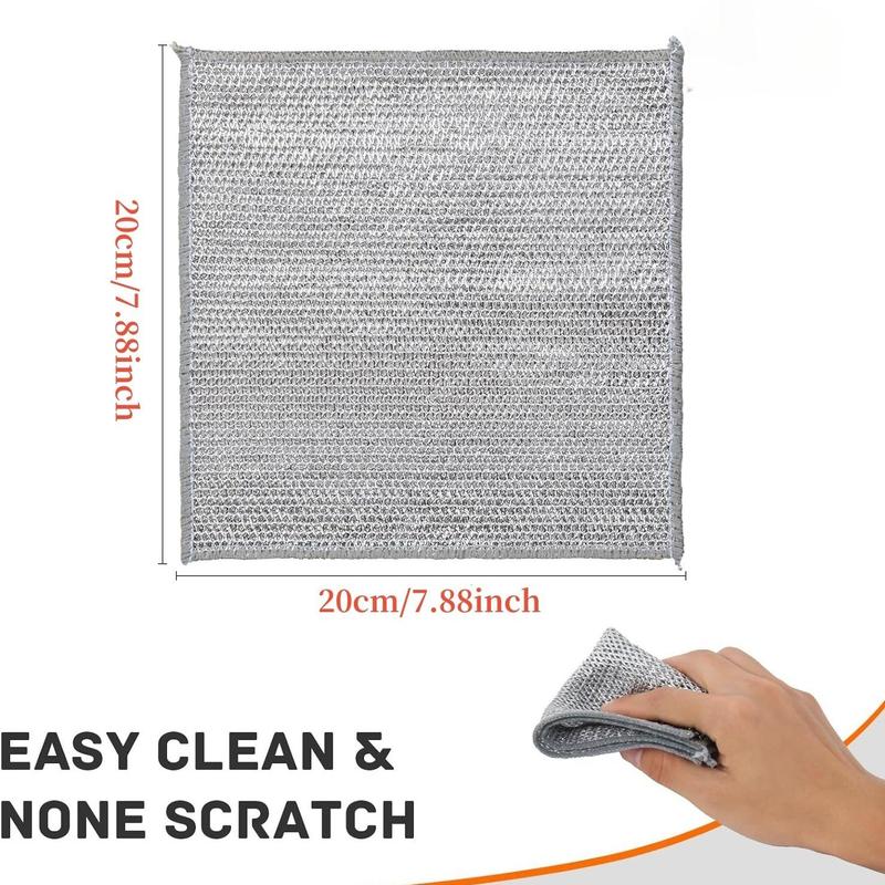 Dish Washing Rag (20pcs), Multipurpose Non-scratch Wire Dishcloth for Kitchen Cleaning, Reusable Wire Cleaning Cloth for Kitchen Sinks & Pots & Pans