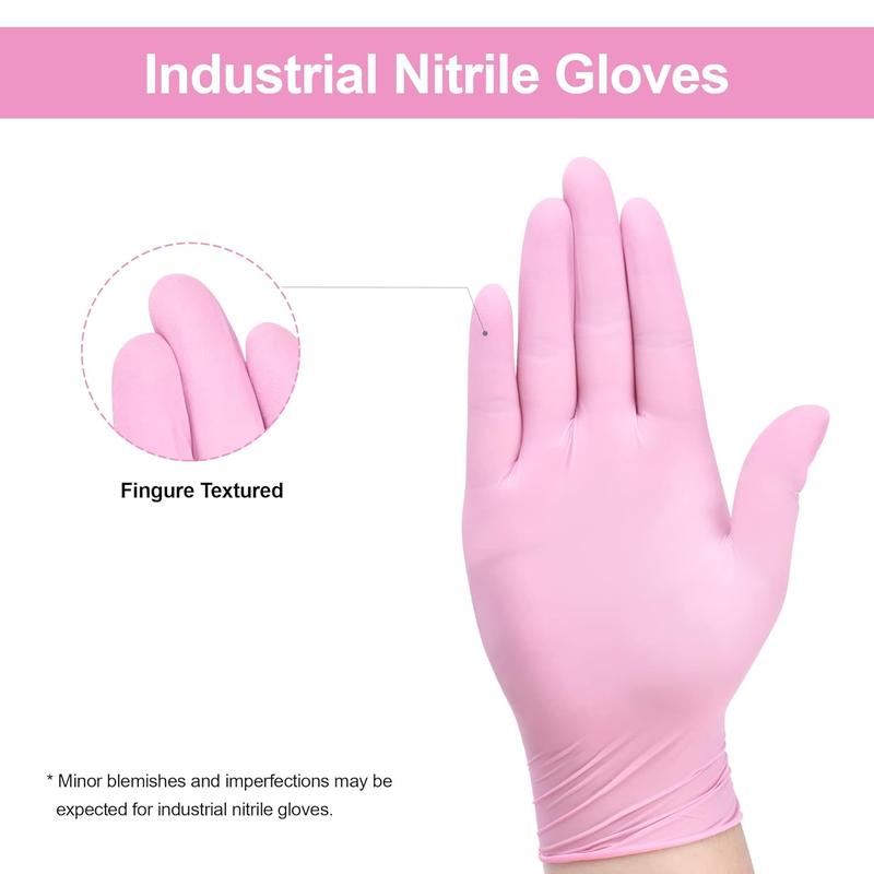 100PCS Pink Nitrile Gloves - Powder-Free, Latex-Free, Disposable, and Gentle on Hands - Ideal for Home Kitchen Cleaning, Food Handling, and General Purpose Use