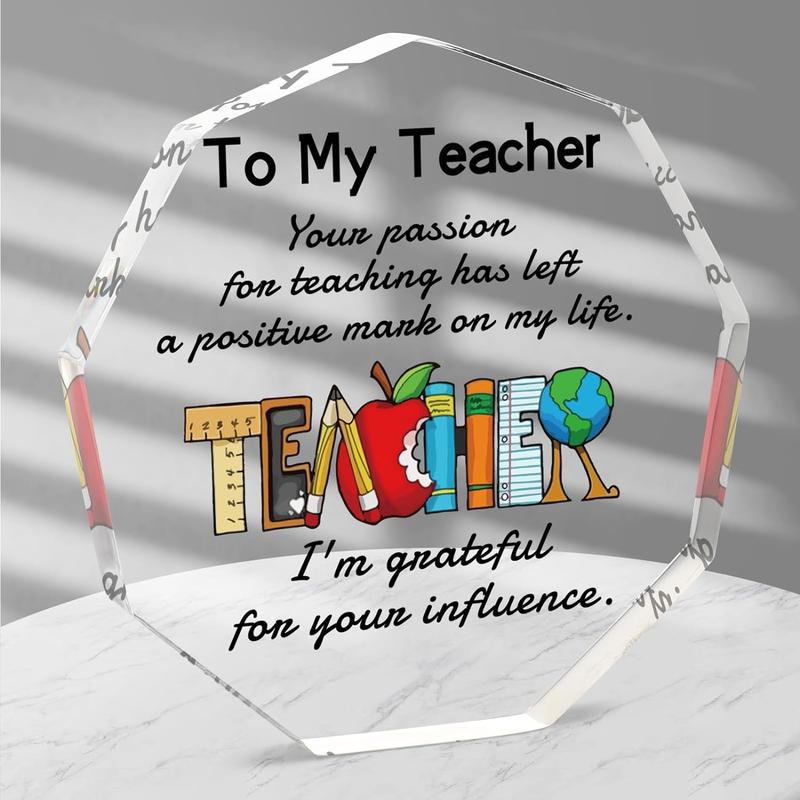 To My Teacher Gift Ornament, Creative Acrylic Ornament, Teacher's Day Gift, Desktop Decorations, Thank You Gift for Teacher