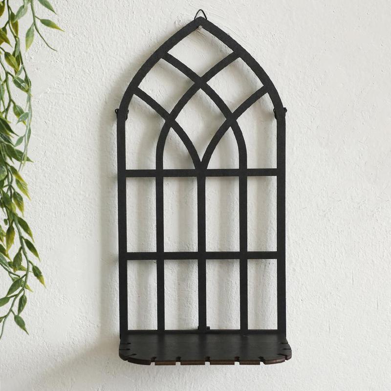 Creative Window Design Candle Holder, 1 Count Wall Mounted Candle Rack, Creative Decor for Living Room Bedroom Dining Room, Home Supplies