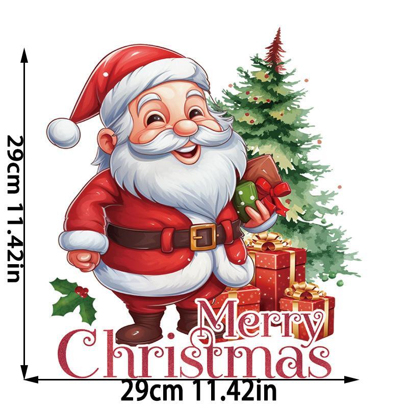 Santa Claus Pattern Toilet Sticker, 1 Count Self Adhesive Toilet Lid Decal, Merry Christmas Decoration, Bathroom Decorative Sticker for Home, Hotel, Dormitory