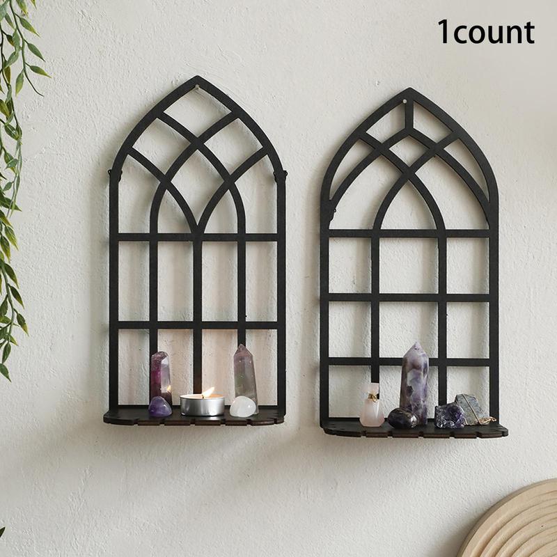 Creative Window Design Candle Holder, 1 Count Wall Mounted Candle Rack, Creative Decor for Living Room Bedroom Dining Room, Home Supplies