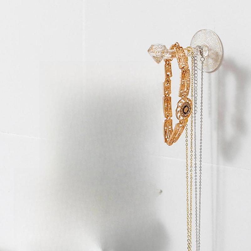 Wall Mounted Hook (2 Counts), Transparent Hanger Hook, Hair Hoop Small Item Hanger, Home Organizer for Bedroom