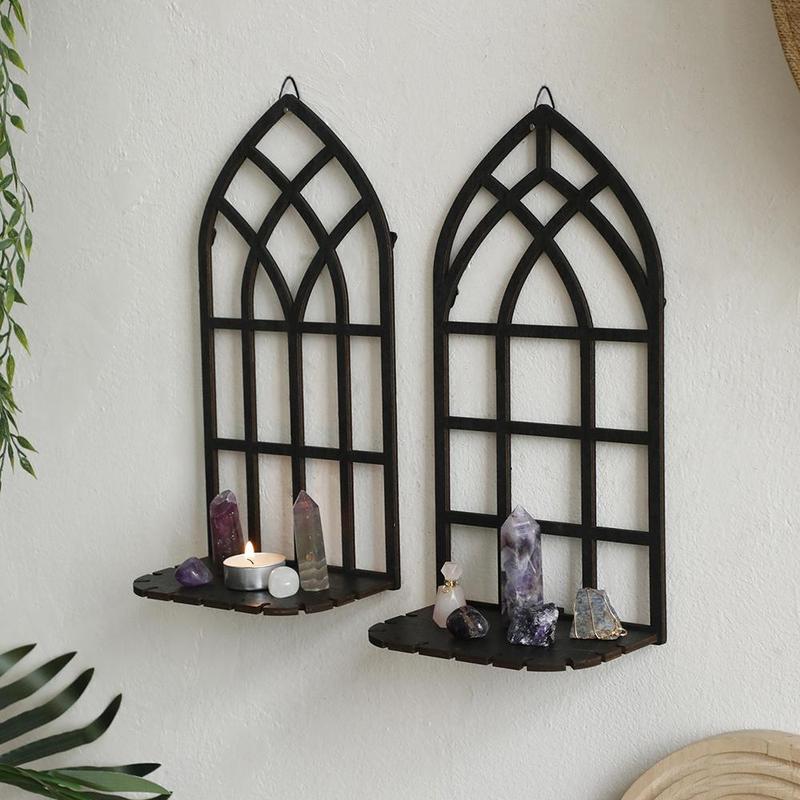 Creative Window Design Candle Holder, 1 Count Wall Mounted Candle Rack, Creative Decor for Living Room Bedroom Dining Room, Home Supplies