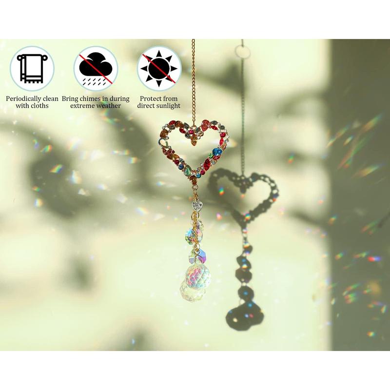 Hanging Sun Catchers with Crystals, Glass Icicle Prisms Rhinestones Suncatcher, Rainbow Maker Pendant Indoor Window Home Decor Gift Ornaments Hangable Decoration