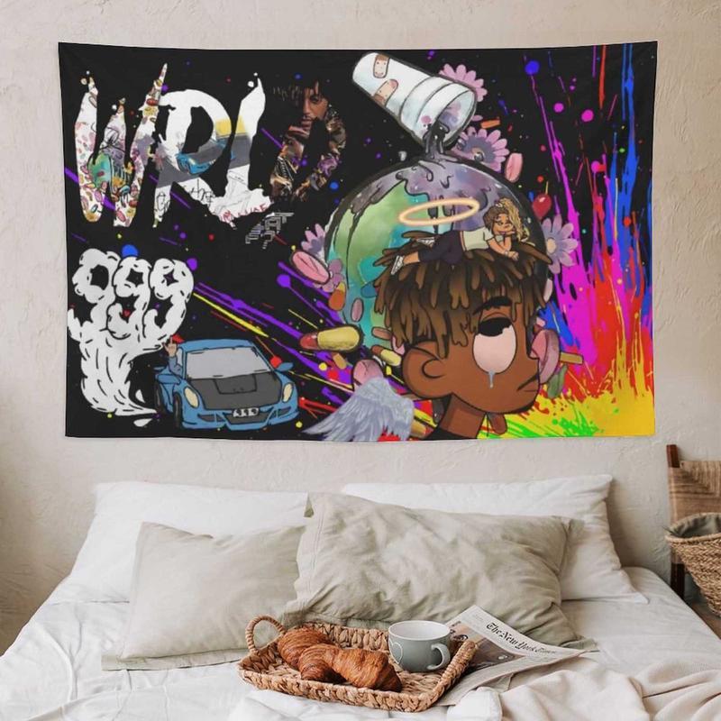 Rapper Tapestry Juice Wrld Wall Hanging Room Decor Hip Hop Tapestry for Bedroom Dorm 40*60in