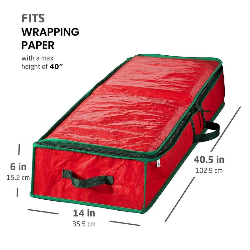 Large Capacity Underbed Storage Bag, 1 Count Dustproof & Waterproof Gift Wrapping Paper Storage Organizer, Suitable for Bedroom & Living Room