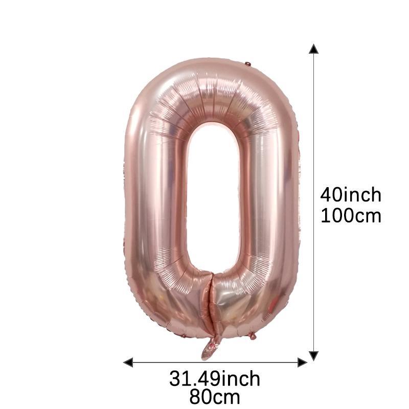 0-9 Number Shaped Balloon for Home Decor, 1 Count 40 Inch DIY Aluminum Foil Balloon, Decoration Balloon for Birthday Party Anniversary, Gift for Mom