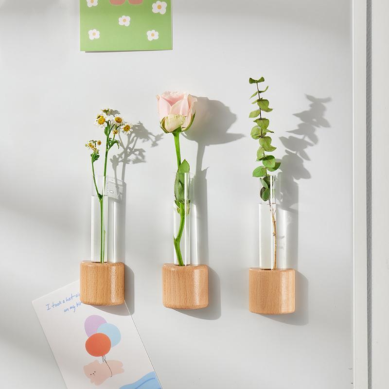 Wooden Magnetic Vase, 1 Count Creative Decorative Wall Mounted Vase, Home Decor Supplies for Living Room, Party Decoration