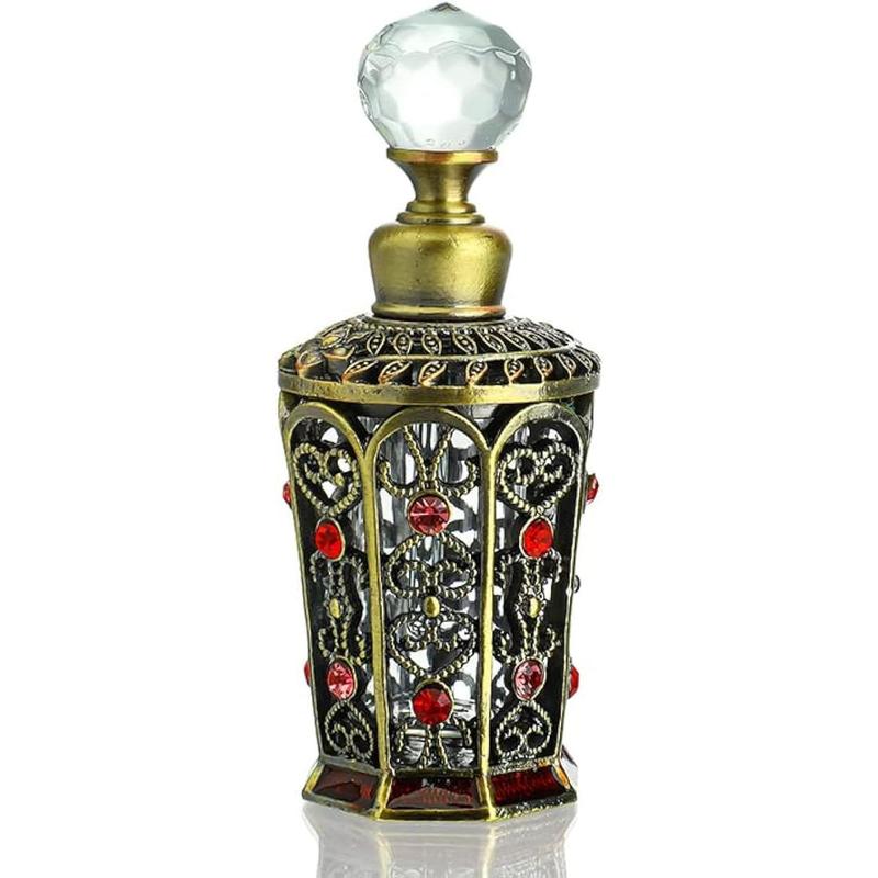 Antique Glass Perfume Bottles Empty Vintage Jeweled Decorative Fancy Crystal Perfume Decanter Vials(10ml)