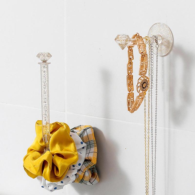 Wall Mounted Hook (2 Counts), Transparent Hanger Hook, Hair Hoop Small Item Hanger, Home Organizer for Bedroom