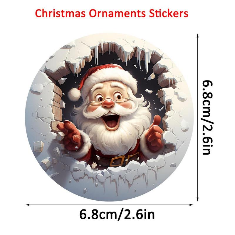 Christmas Cartoon Animal Pattern UV DTF Transfer Sticker, 20pcs pack Self Adhesive Decorative Sticker, Christmas Decorative Sticker for Coffee Cup, Glass Jar