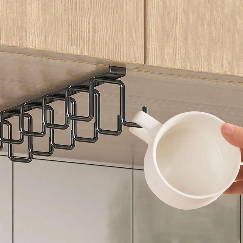 Kitchen Hanging Storage Rack, 1 Count Multifunctional Cup Storage Rack for Kitchen Bathroom Bedroom