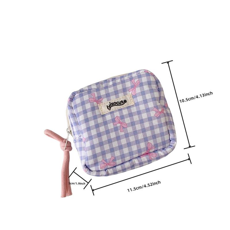 Plaid Pattern Storage Bag, 1 Count Portable Large Capacity Storage Bag with Handle, Dustproof Storage Organizer for Home & Travel