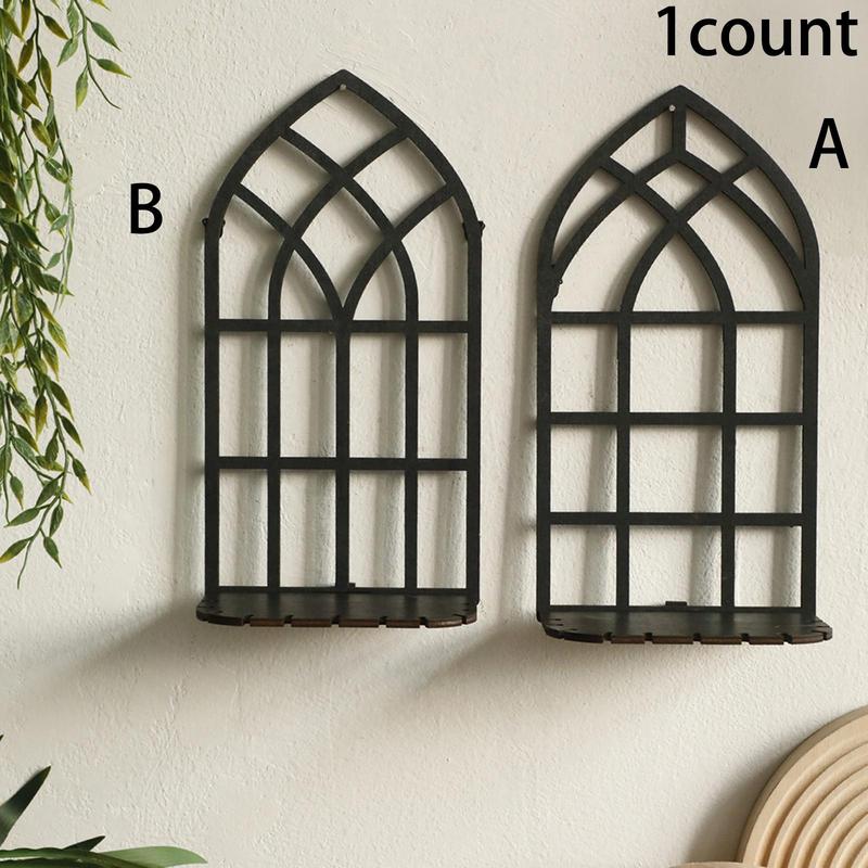 Creative Window Design Candle Holder, 1 Count Wall Mounted Candle Rack, Creative Decor for Living Room Bedroom Dining Room, Home Supplies