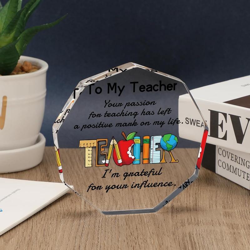 To My Teacher Gift Ornament, Creative Acrylic Ornament, Teacher's Day Gift, Desktop Decorations, Thank You Gift for Teacher