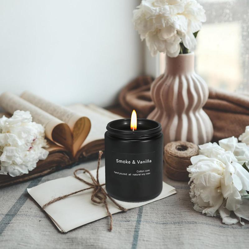 Scented Candle for Home Scented,Spring Candles,Black Jar Candle,Natural Soy Wax,Long Lasting Burn Candles,Holiday Candle,for Men & Women Candles Gifts,7oz 50Hour Burn